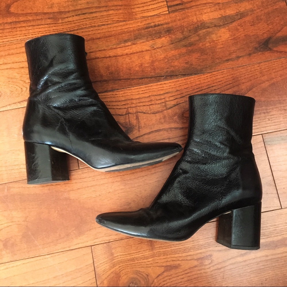 Zara Genuine Leather Ankle Booties
